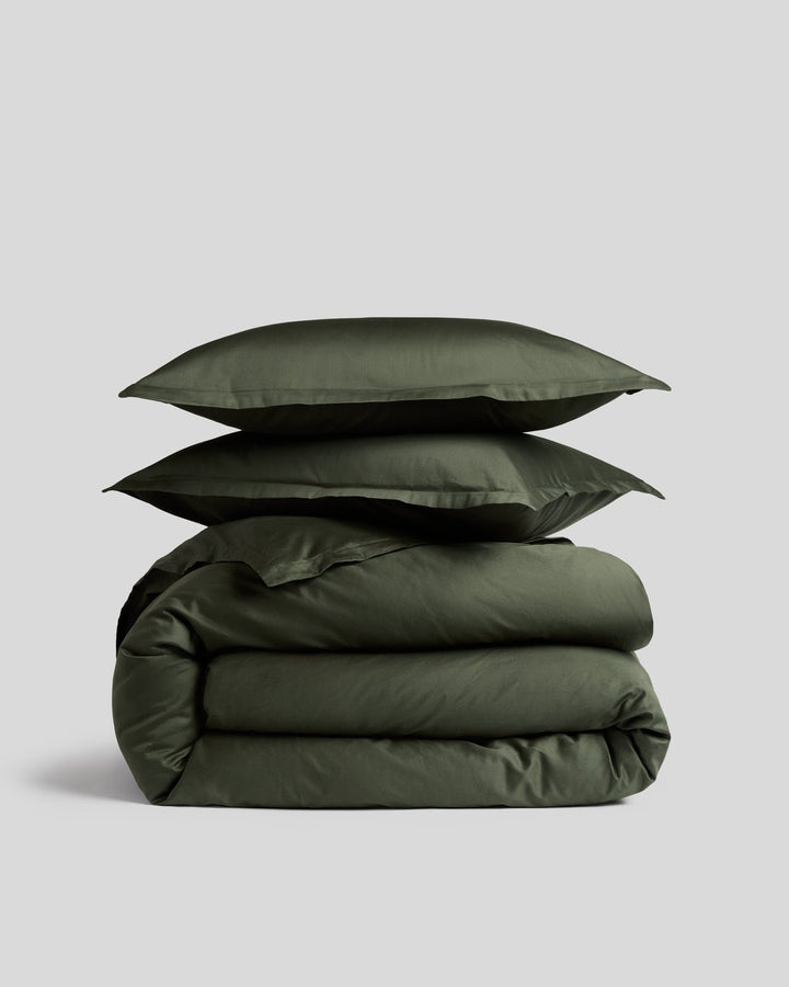 Sateen Duvet Cover Set - Evergreen F/Q
