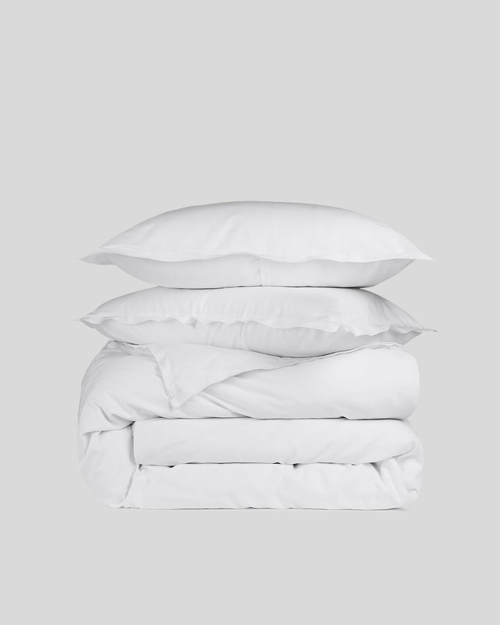 Sateen Duvet Cover Set - White F/Q