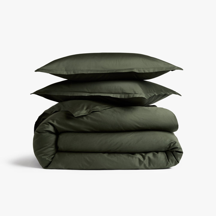 Sateen Duvet Cover Set - Evergreen F/Q