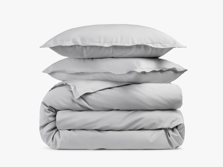 Sateen Duvet Cover Set - Light Grey K/CK