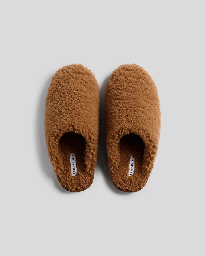 Shearling Wool Clogs (Tobacco)