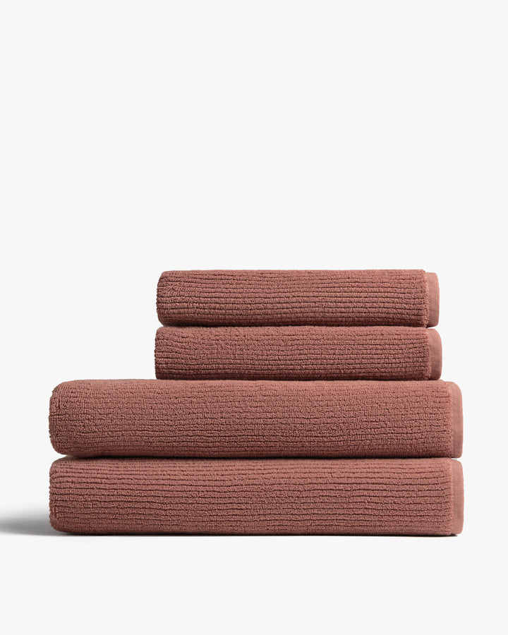 2+2 Soft Rib Bath Bundle - Clay