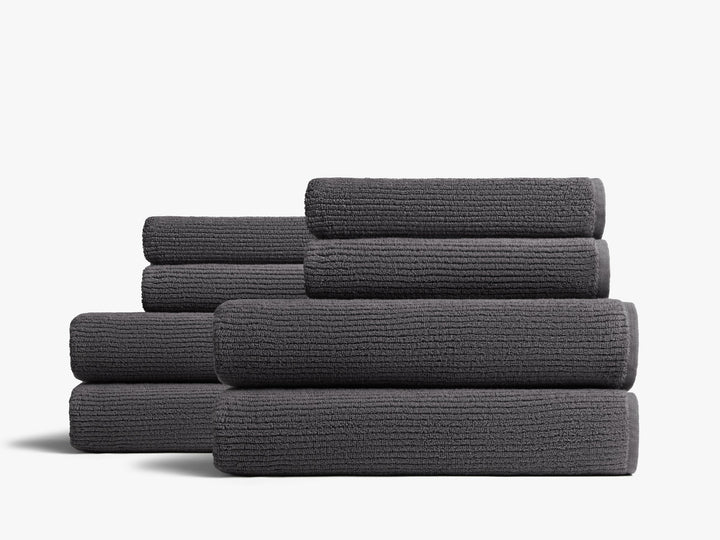 4+4 Soft Rib Bath Bundle - Dark Grey