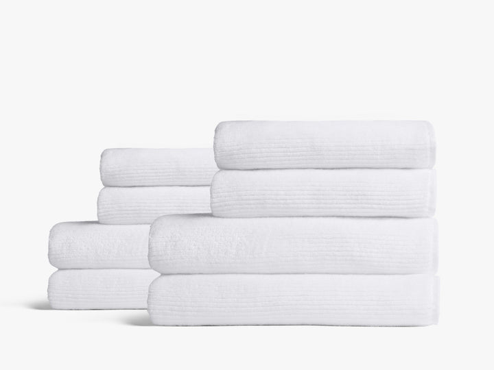 4+4 Soft Rib Bath Bundle - White