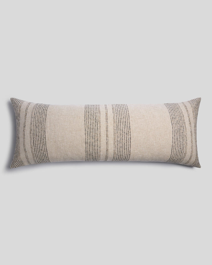 Taos Stripe Body Pillow Cover (Natural with Soft Black)