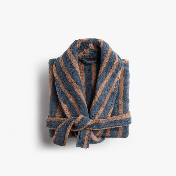 Terry Stripe Robe (Dusk and Adobe)