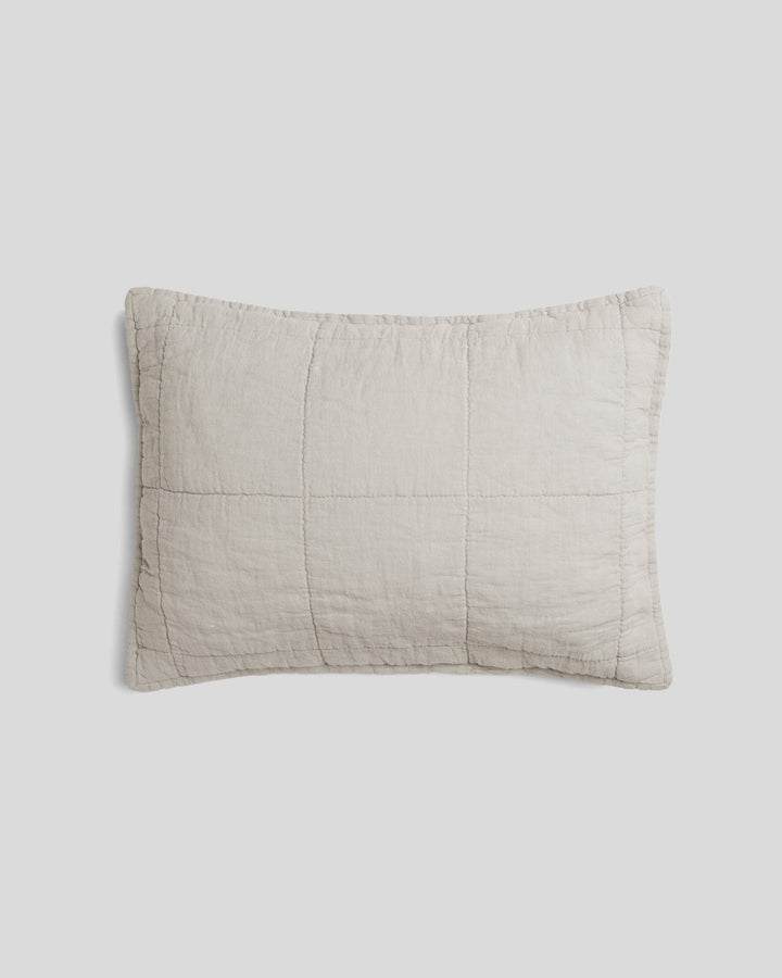 Toddler Linen Box Quilted Sham (Bone)
