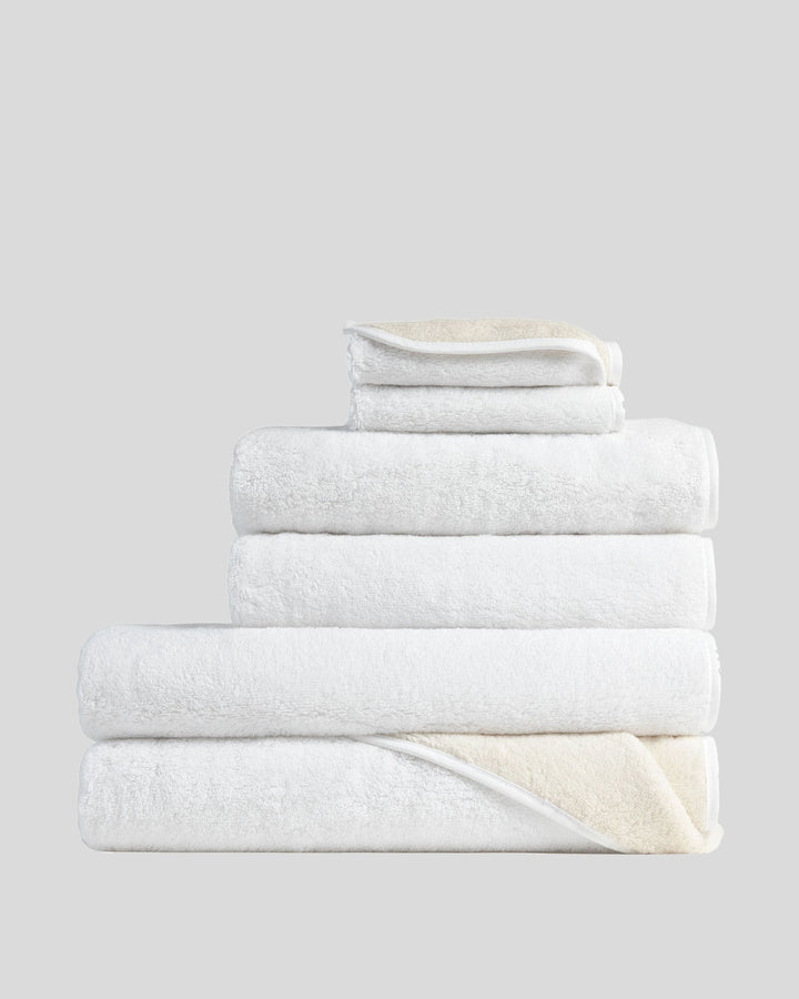 Two Tone Towels (White and Ivory)