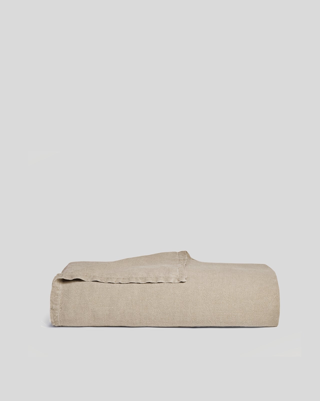Vintage Linen Bed Blanket (Natural) - King