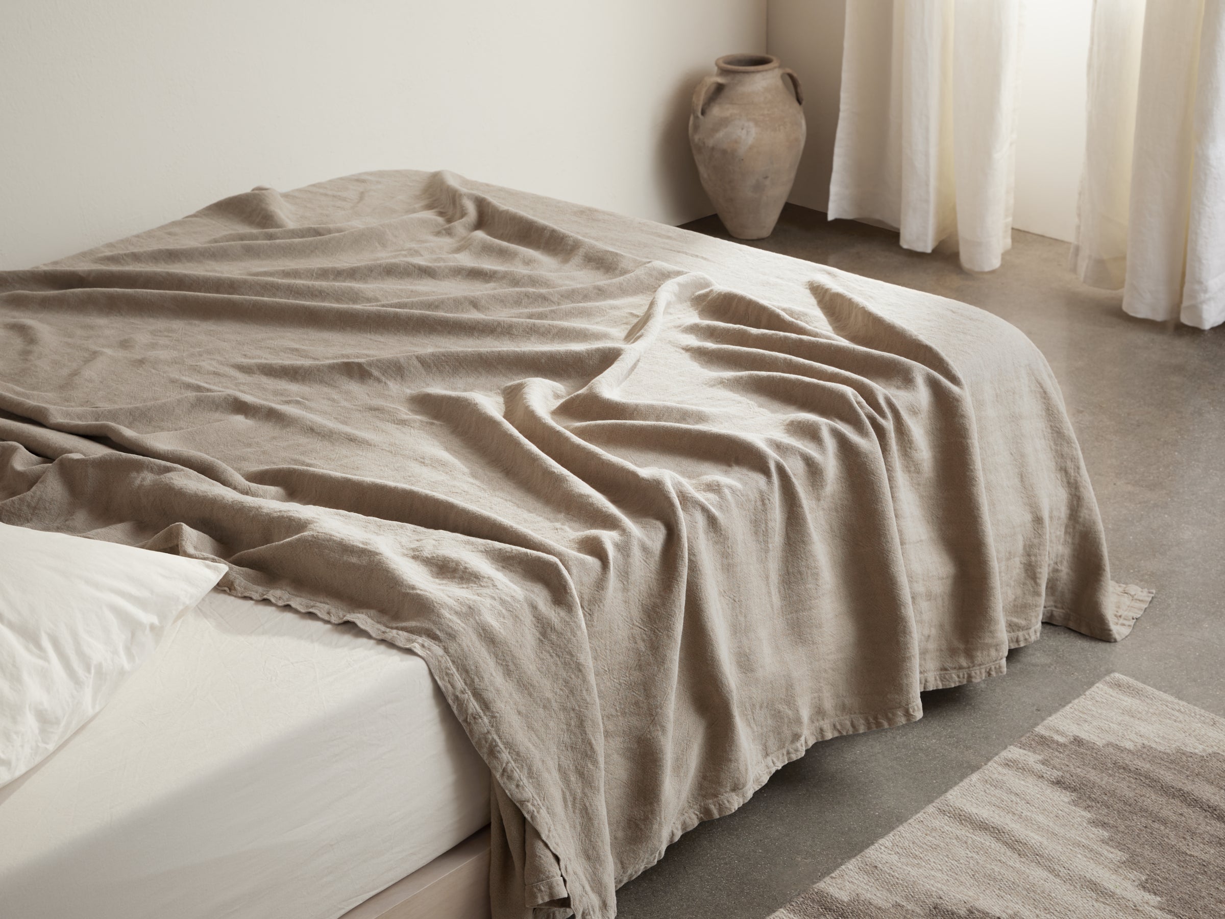 Vintage Linen Bed Blanket