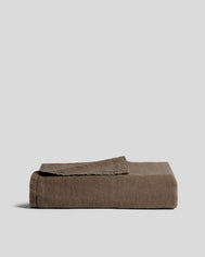 Vintage Linen Bed Blanket (Warm Grey)