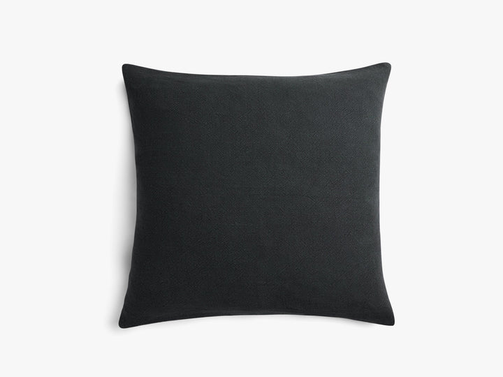 Vintage Linen Euro Pillow Cover (Coal)