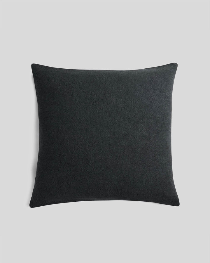 Vintage Linen Euro Pillow Cover (Coal)