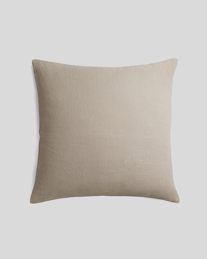 Vintage Linen Euro Pillow Cover (Natural)