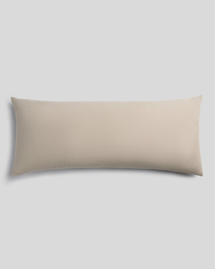 Vintage Linen Lumbar Pillow Cover (Natural)