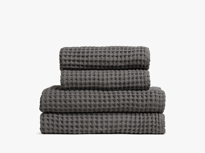 2+2 Waffle Bath Bundle - Charcoal