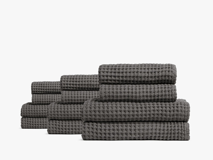 6+6 Waffle Bath Bundle - Charcoal