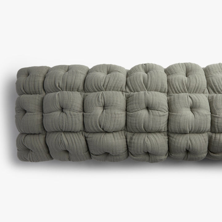 Cloud Linen Puff Lumbar Pillow Cover (Moss)